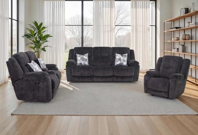 Franklin™ Heston Frenzy Graphite Manual Reclining Sofa-2