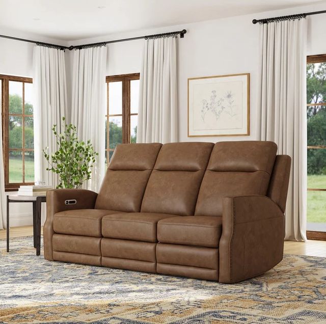 Flexsteel® Maxwell Cedar Power Reclining Sofa with Power Headrests and Lumbar-1