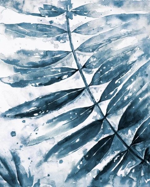 Classy Art Blue Jungle Leaf II by Patricia Pinto Wall Art-0