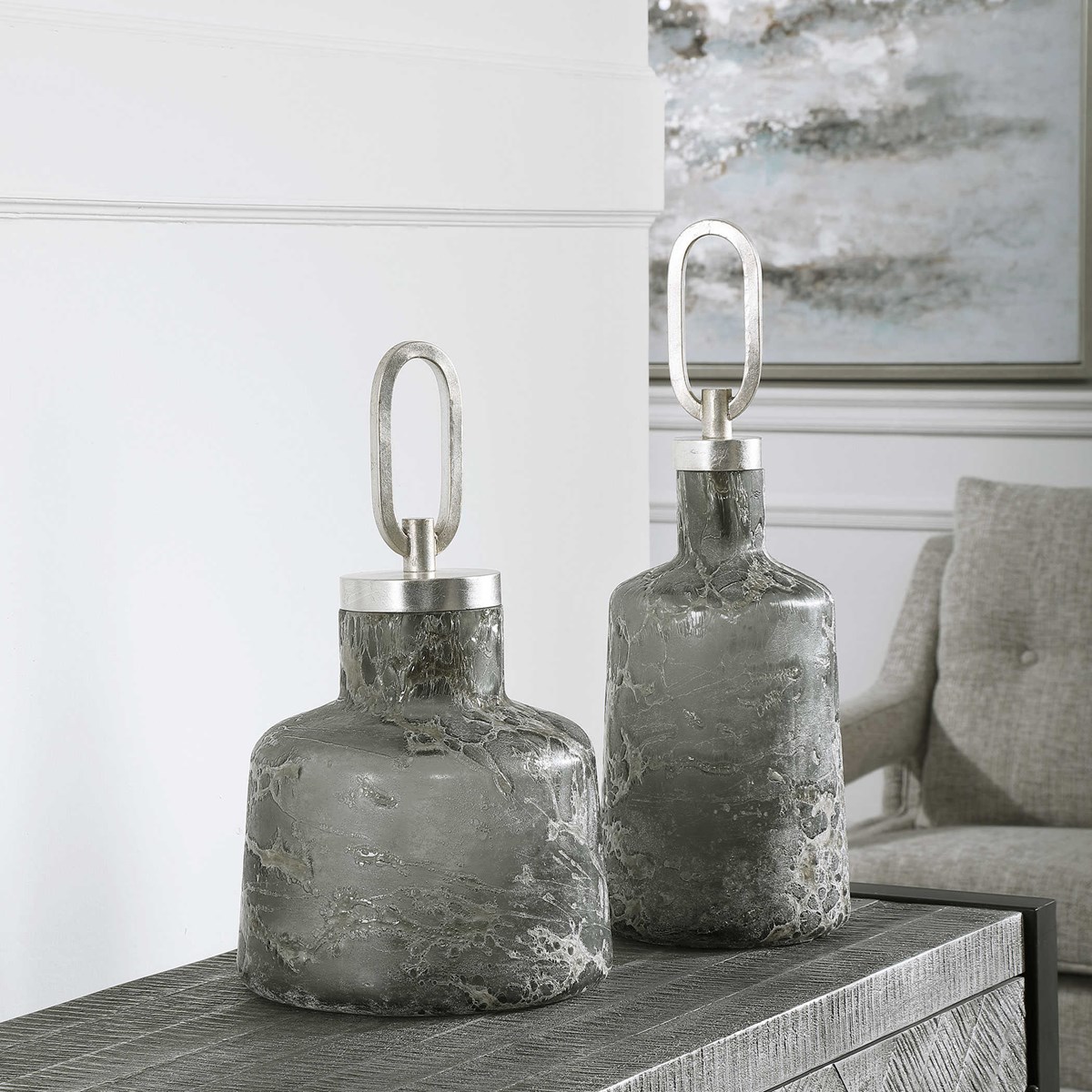 Uttermost Storm Art Glass Bottles - Thumbnail 5