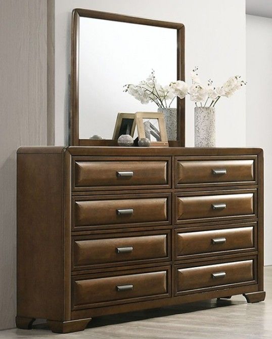 Furniture of America® Caerwys 4-Piece Brown/Light Gray Queen Bedroom Set-3