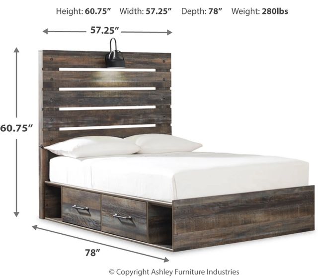 Signature Design by Ashley® Drystan Brown Youth Full 4-Drawer Storage Panel Bed-3