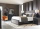 Riverside Furniture Graham Gray/Heathered Oak King Upholstered Panel Bed-3