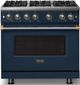 Viking® 5 Series 36" Slate Blue Pro Style Gas (NG) Range with Brushed Brass Trim-3