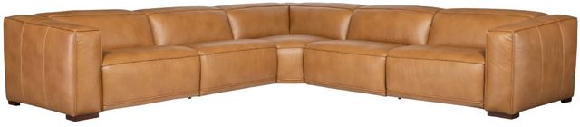 Hooker® Furniture MS Fresco 5-Piece Caramel 3-Power Reclining Sectional with Power Headrest