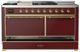 Ilve® Majestic III 60" Burgundy Pro Style Dual Fuel Natural Gas Range with Griddle and Brass Trim-2
