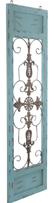 Deco Marche Scroll Arabesque Teal Wall Art Panel-1