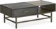 Magnussen Home® Fulton Smoke Glass Lift Top Cocktail Table with Smoke Anthracite Base-3