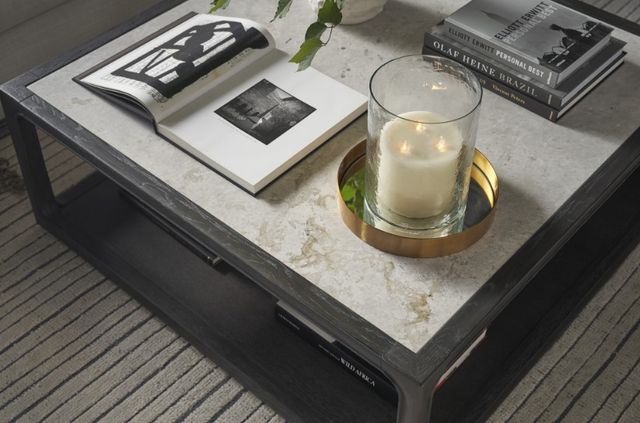 Universal Explore Home™ Coalesce Halen Gray Cocktail Table with Ravenwood Base-2