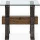 Magnussen Home® Sawyer Glass Top End Table with Toasted Nutmeg Iron Base-1