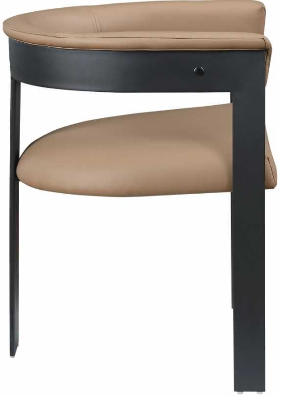 Meridian Furniture Romeo Tan/Matte Black Vegan Leather Dining Chair-2