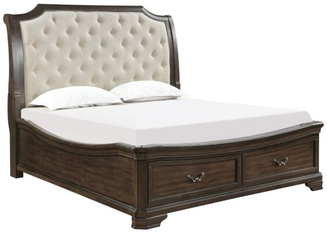 New Classic® Home Furnishings Lyndhurst 4-Piece Walnut California King Panel Bedroom Set-2