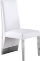Meridian Furniture Porsha White/Chrome Vegan Leather Dining Chair-0