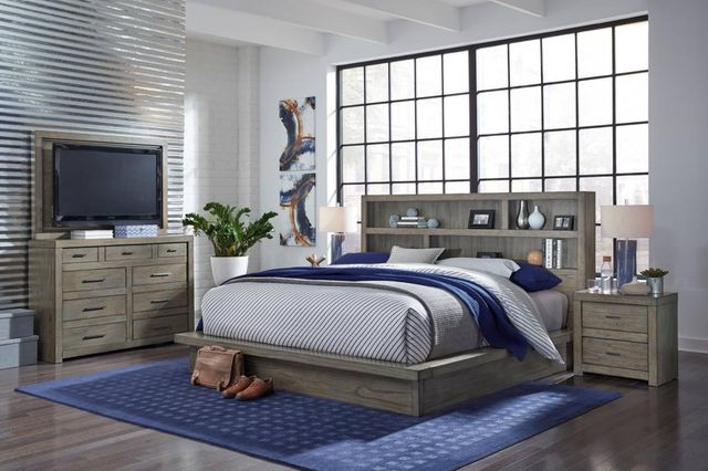 aspenhome® Modern Loft Greystone Queen Bed-3