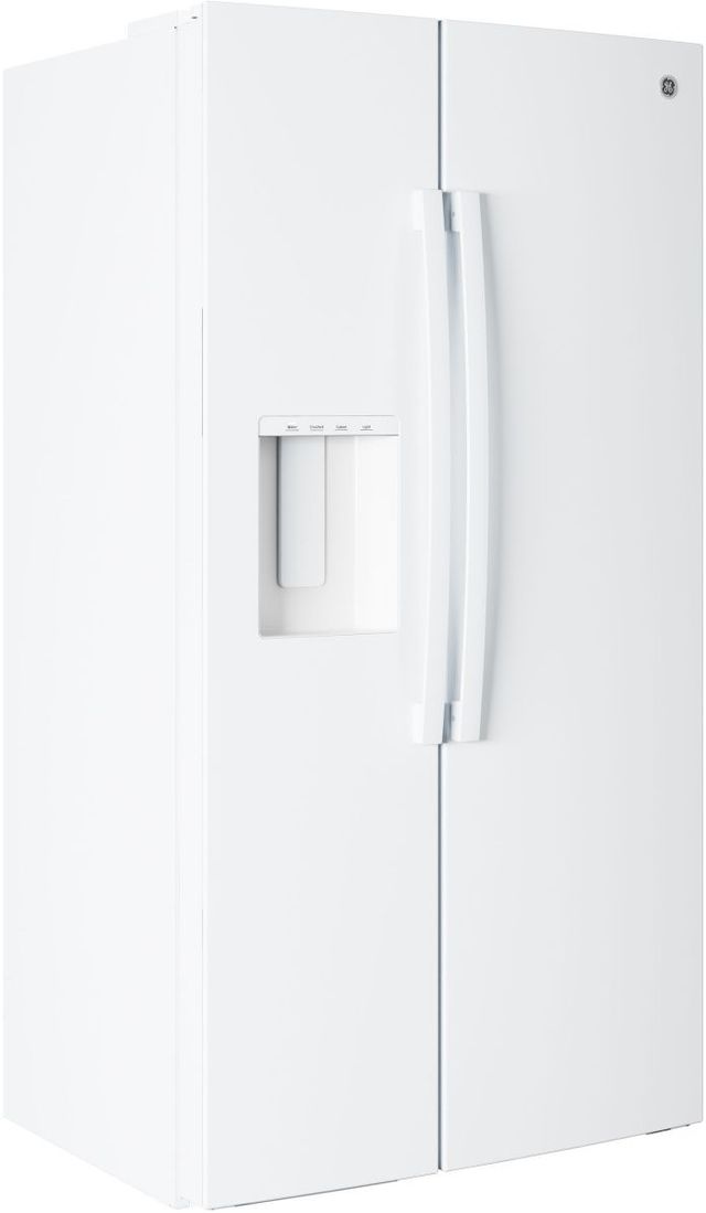 GE® 36" 23.6 Cu. Ft. White Counter Depth Side-By-Side Refrigerator with Extra Tall Dispenser and In-Door Icemaker-3