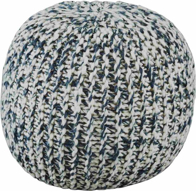 Signature Design by Ashley® Latricia Blue/White Pouf-0