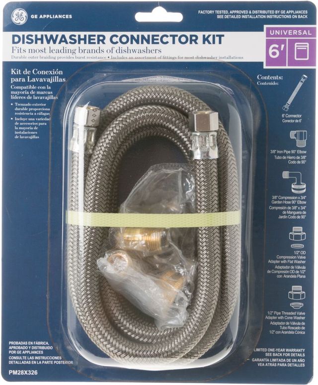 GE® 6' Universal Dishwasher Connector Kit -2