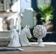 A & B Home White Jubilee Horse Head Bookends-3