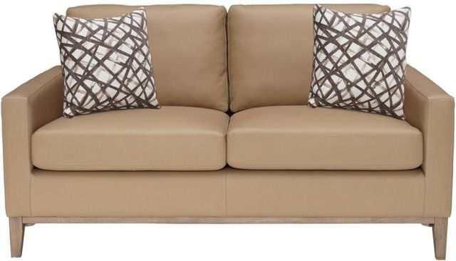Bernards Tarrington Caramel Leather Loveseat-1