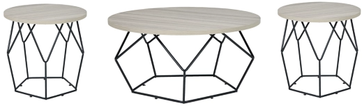 Signature Design by Ashley® Waylowe 3-Piece Light Brown/Black Living Room Table Set-0