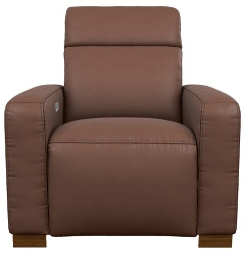La-Z-Boy® Acadia Chestnut Leather Power Reclining Chair with Headrest-1