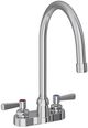 Elkay Chrome 4" Centerset Exposed Deck Faucet with 8" Gooseneck Spout and 2" Lever Handles-0