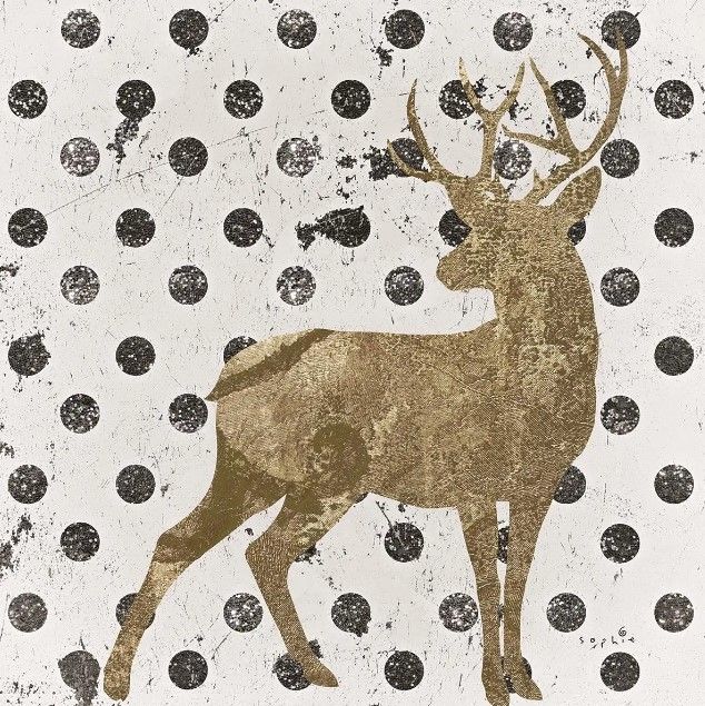 Classy Art Forest Glam Deer by Sophie Six Wall Art-0