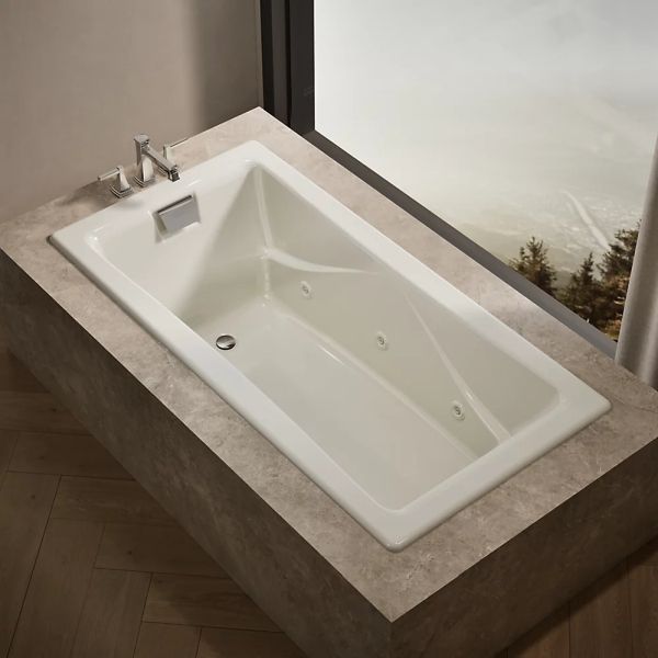 KOHLER® Tea-For-Two® Biscuit 71.75" x 36" Drop-In Whirlpool Bath-2