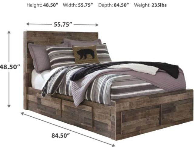 Benchcraft® Derekson Multi Gray Youth Full 6-Drawer Storage Panel Bed-2