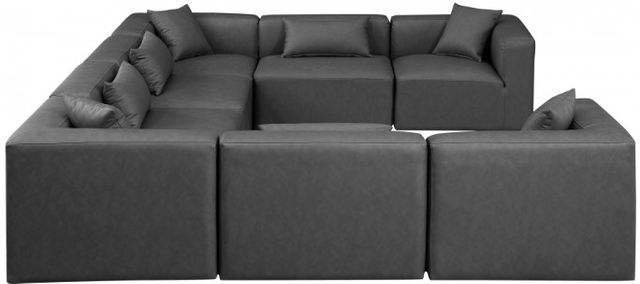 Meridian Furniture Cube 8-Piece Gray Vegan Leather Sofa Sectional-2