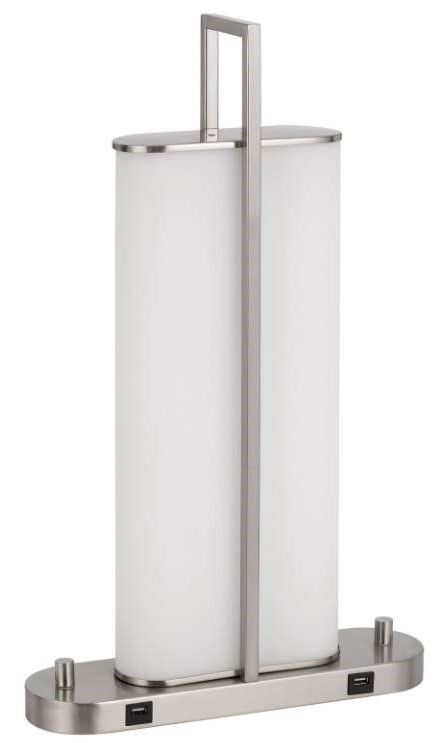 Cal® Lighting & Accessories Zamora Brushed Steel Desk Lamp-0