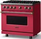 Viking® 5 Series 36" Valentine Pro Style Gas (NG) Range with Brushed Brass Trim-2