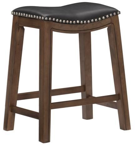 Mazin Furniture Black 24" Upholstered Counter Stool