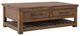 International Furniture Direct Walnut Brown 50" Cocktail Table-0