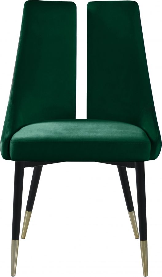Meridian Furniture Sleek Green Velvet Dining Chair-2