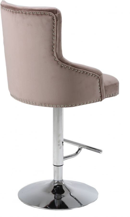 Meridian Furniture Claude Pink Velvet Adjustable Counter Stool-3