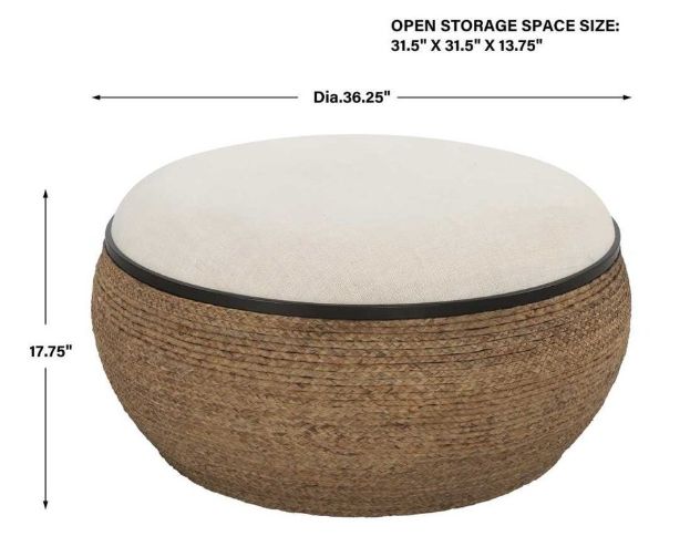 Uttermost® Island Brown/Light Gray Large Storage Ottoman-2