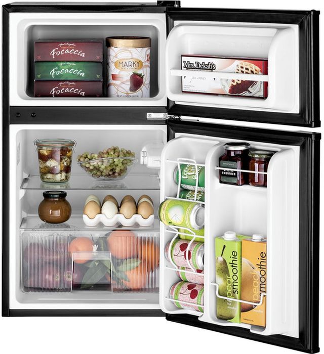 GE® 19" 3.1 Cu. Ft. Black Double-Door Compact Refrigerator-2