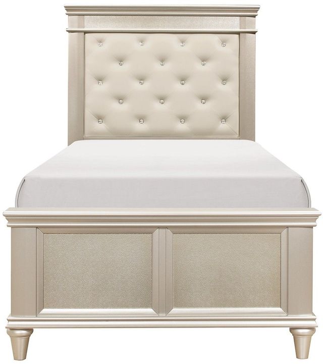 Mazin Furniture Celandine Silver/Off-White Twin Panel Bed-1