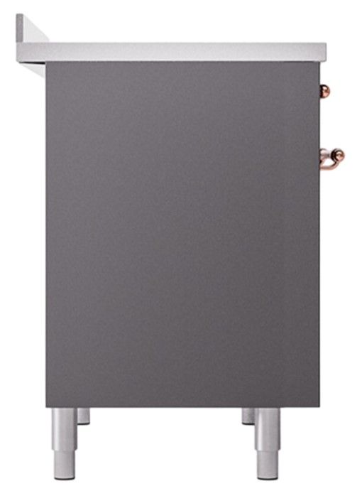 Ilve® Nostalgie II Noblesse 40'' Graphite Matte Pro Style Induction Range with Copper Trim-2
