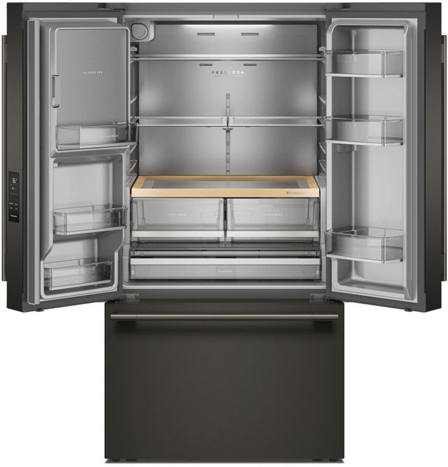KitchenAid® 36" 30.5 Cu. Ft. Black Ore French Door Refrigerator with Exterior Water and Ice DIspenser-1