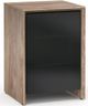 Salamander Designs® Barcelona 317 AV Cabinet-Natural Walnut/Black Glass-0
