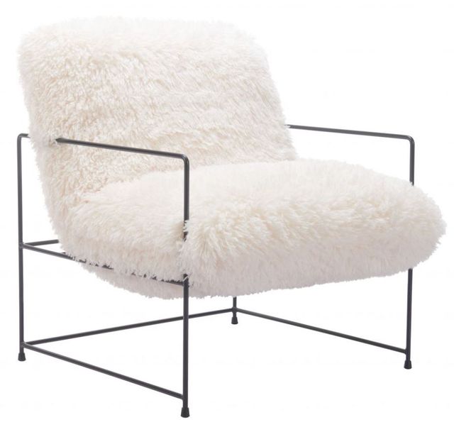 Zuo® Modern Pelut Black/White Accent Chair-0