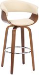 Armen Living Julyssa Cream/Walnut Swivel Bar Stool-0