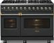 Viking® 5 Series 48" Antique Bronze Pro Style Dual Fuel (NG) Range with Brushed Brass Trim-2
