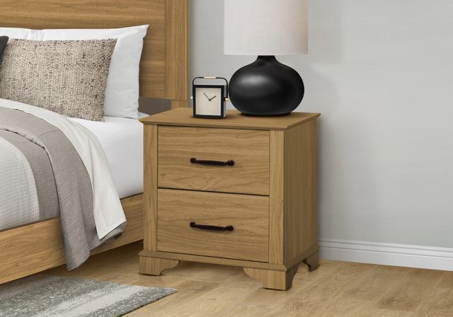 Monarch Specialties Inc. Medium Oak Nightstand-1