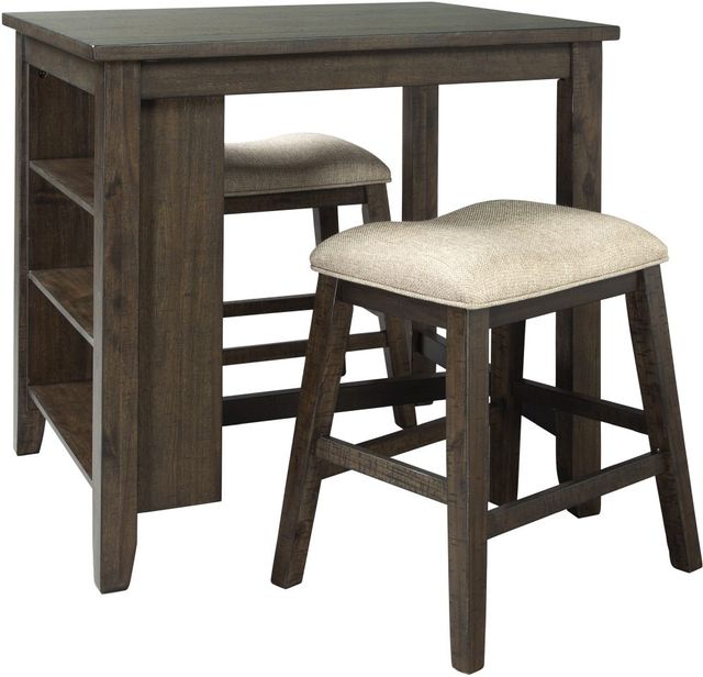Signature Design by Ashley® Rokane 3-Piece Light Brown Counter Height Dining Table Set-2