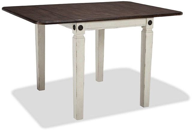 Intercon Glennwood Charcoal Drop Leaf Table with Rubbed White Base-0