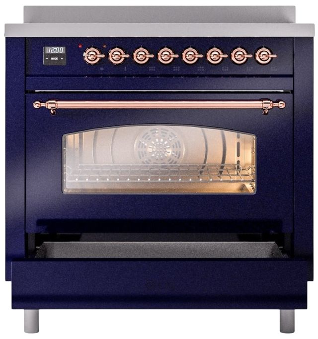 Ilve® Nostalgie II Series 36" Blue Pro Style Induction Range-3