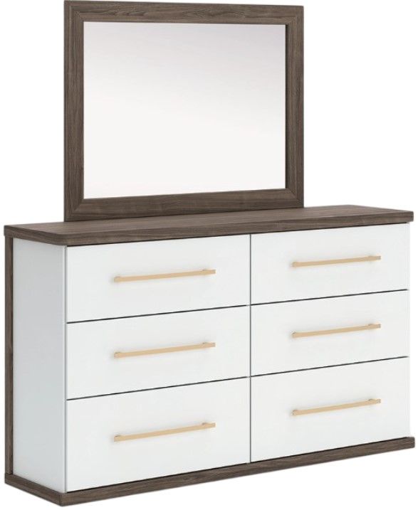 Signature Design by Ashley® Kendanport Brown/White Dresser and Mirror-0